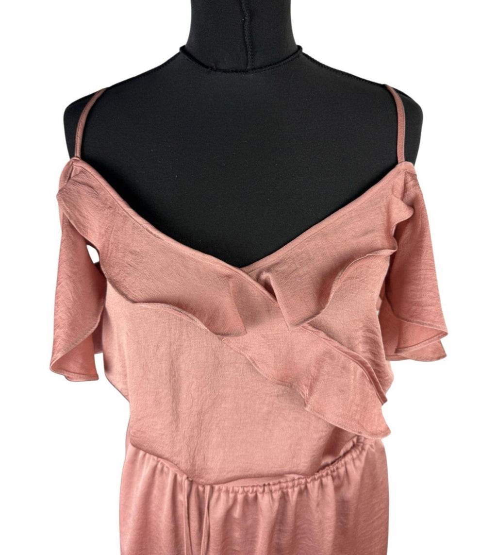 Next Rose Satin Occasion Dress Knee Length High Waist Women’s UK Size 12