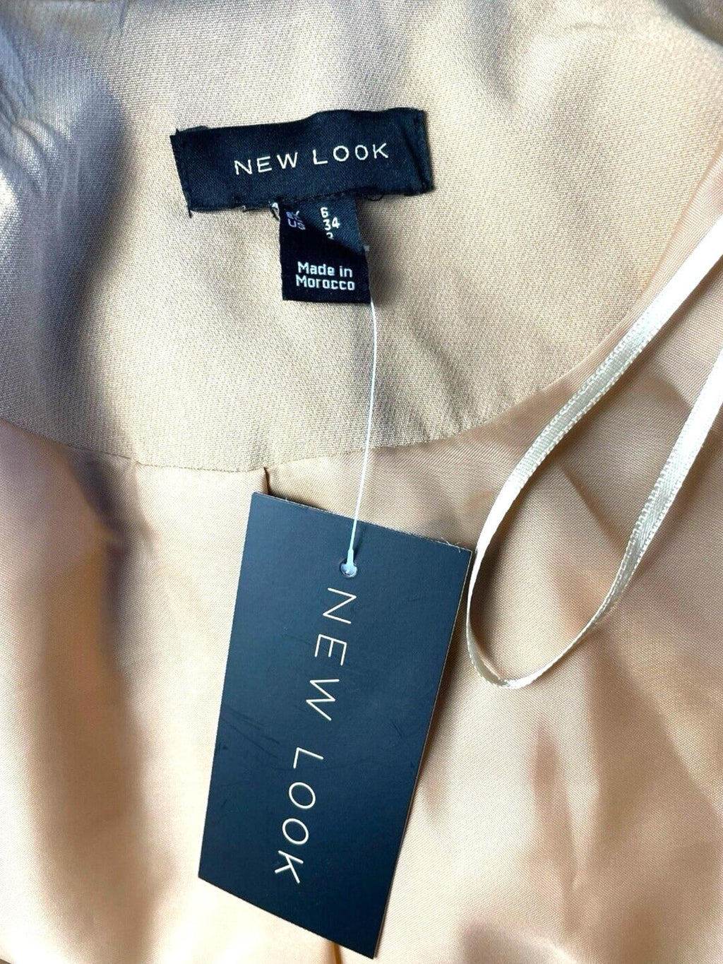New Look Blazer Jacket Camel Relaxed Fit Shoulder Pads Women's UK Size 6