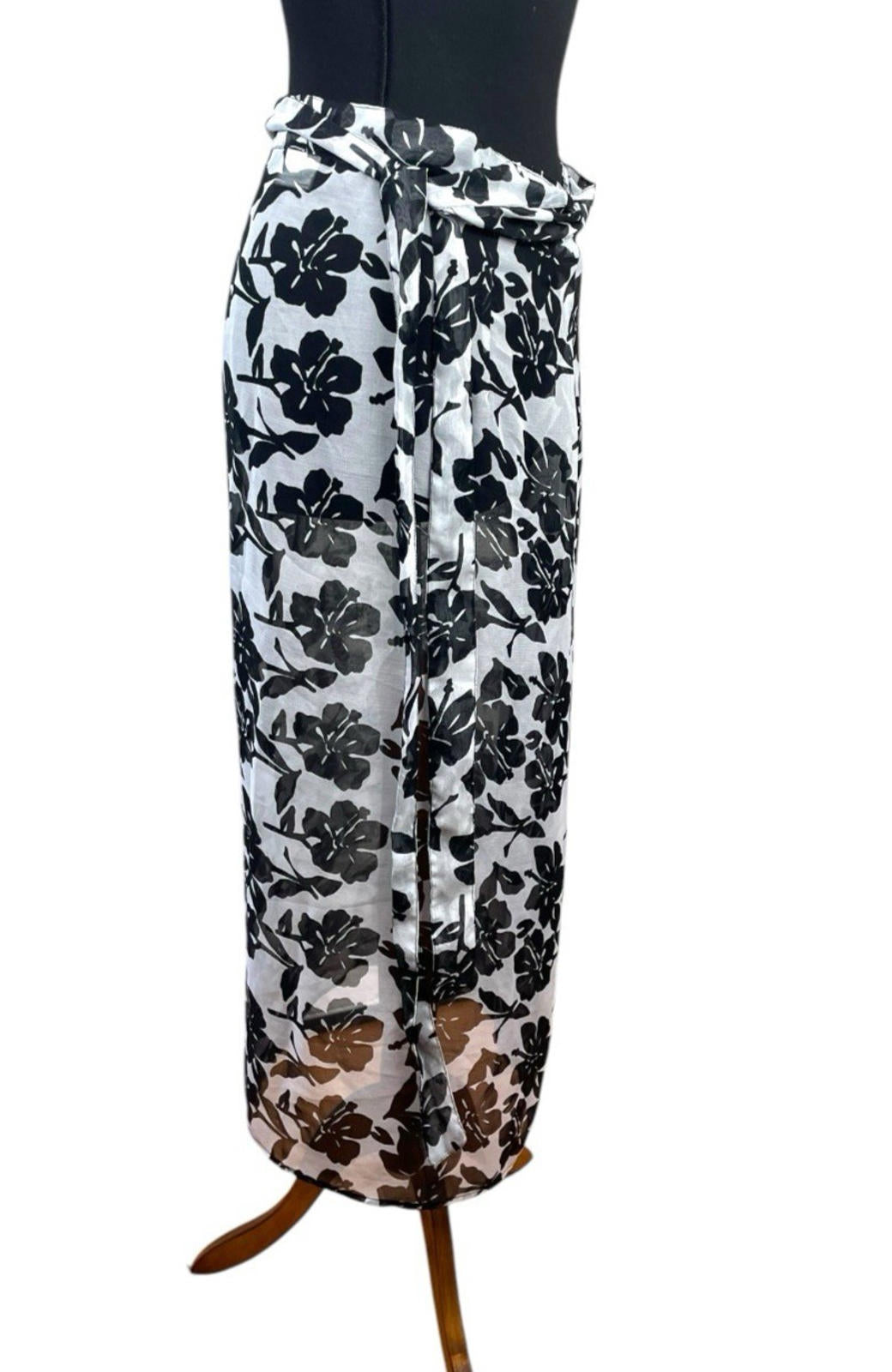 Atmosphere White Floral Chiffon Skirt Belted Cover Up Women's UK Size 16-18