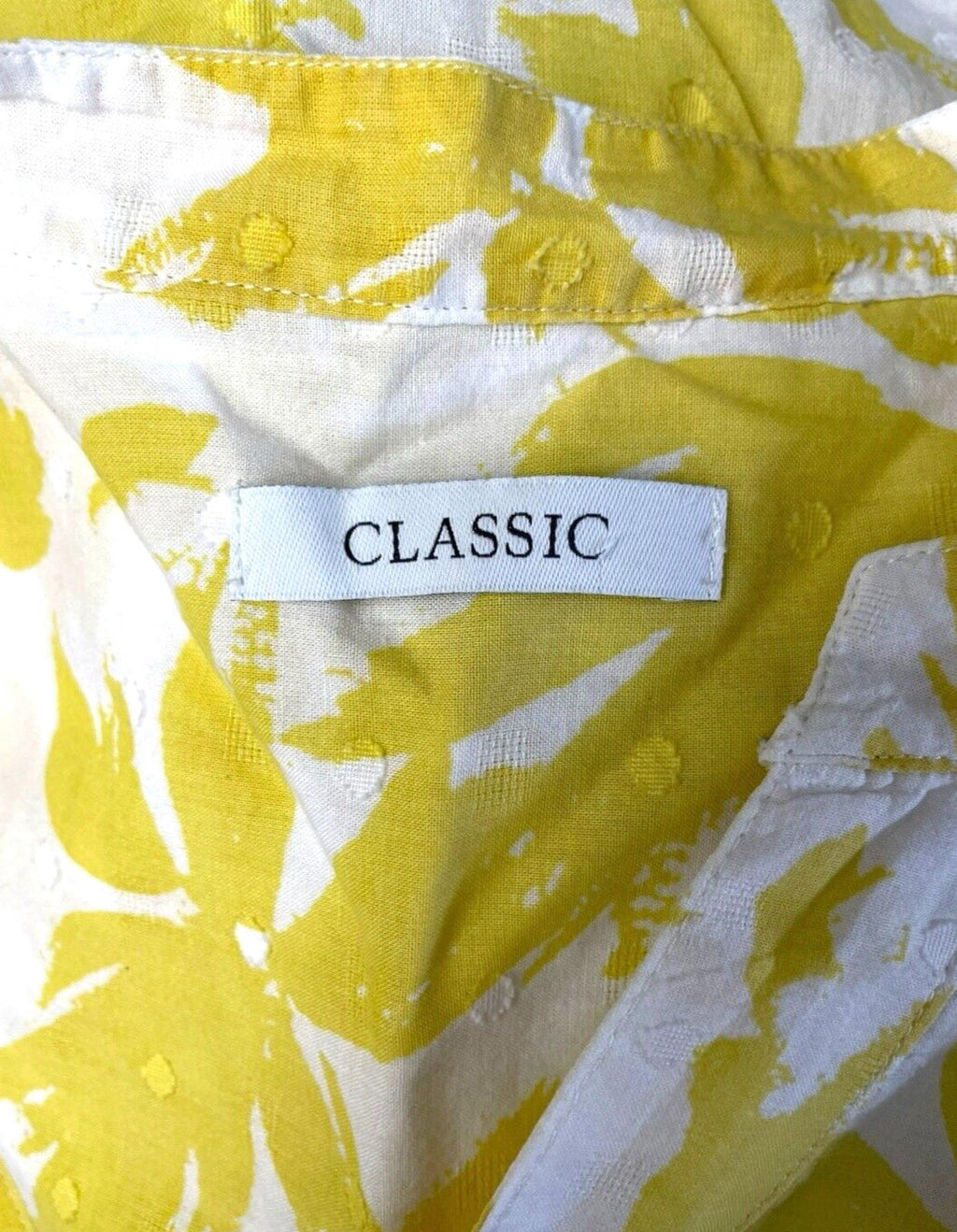 Marks and Spencer Yellow Marks & Spencer Blouse Floral Tunic Style 100% Cotton Women's UK Size 12