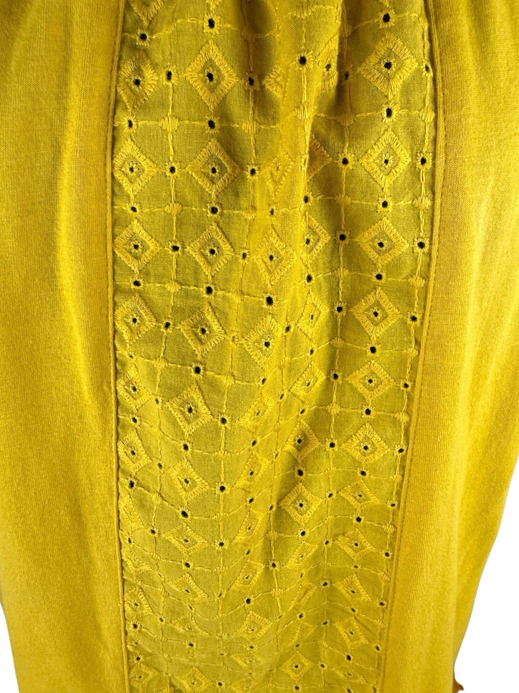 Papaya Cotton Dress Yellow Embroidered Bow Detail Mini Dress Women’s UK Size 16