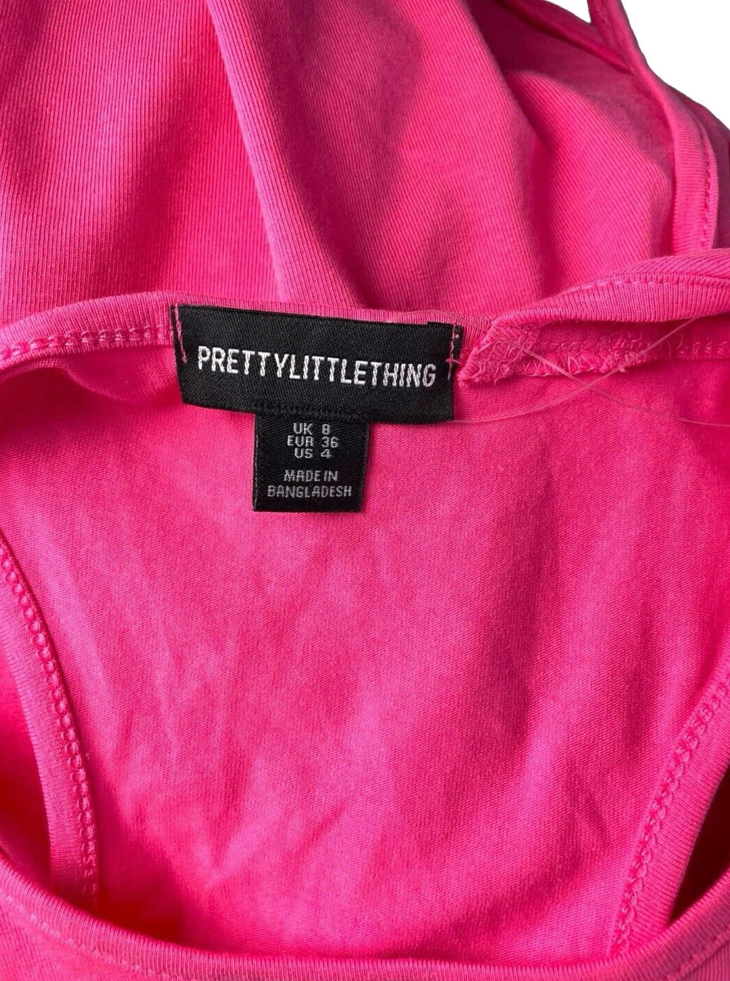 Pretty Little Thing Tank Top Pink Multi Strap Women's UK Size 8