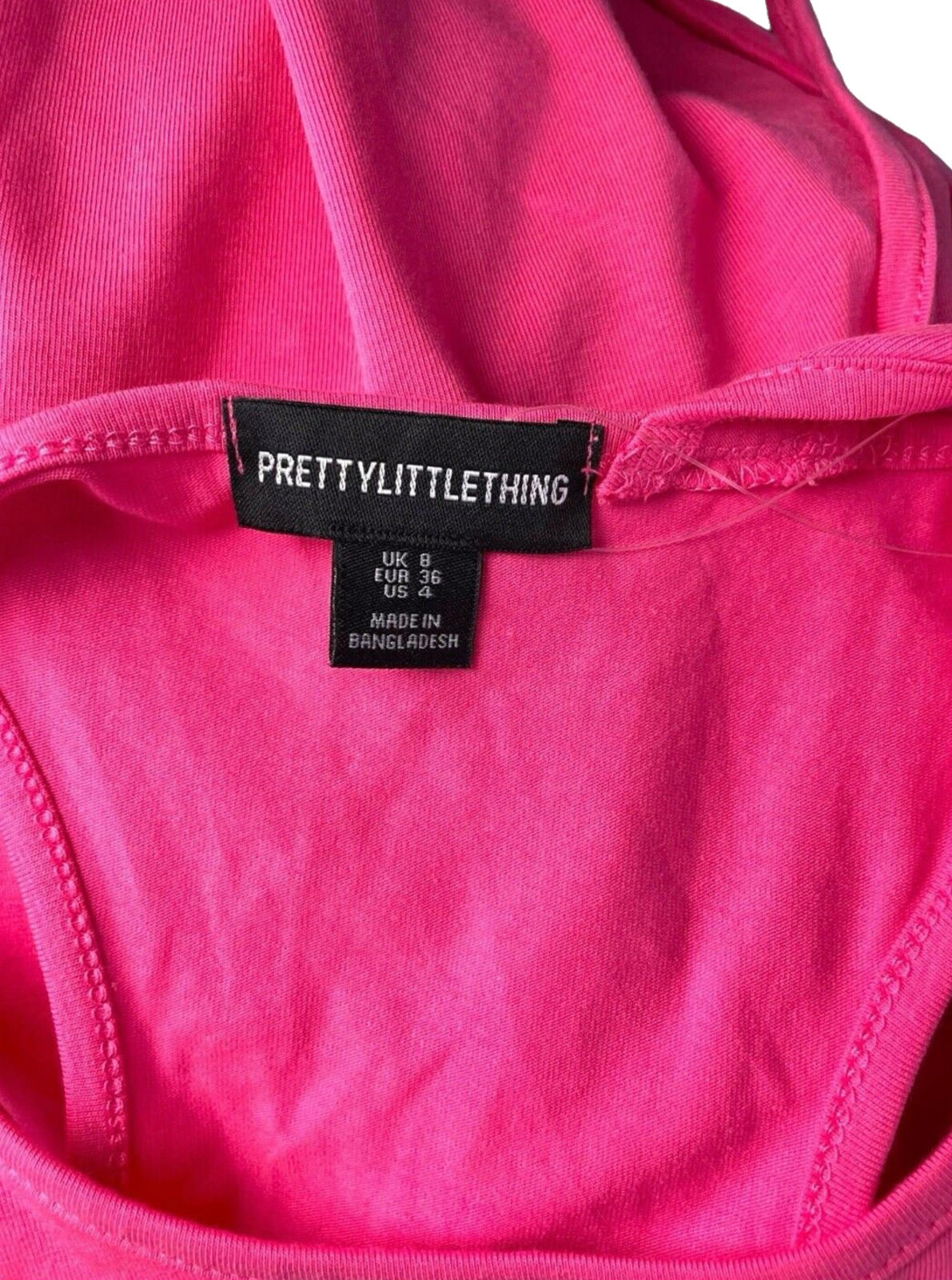 Pretty Little Thing Tank Top Pink Multi Strap Women's UK Size 8