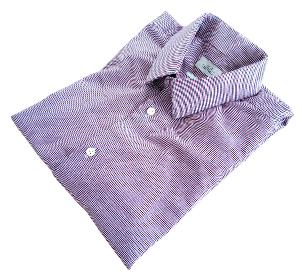 Next Red Check Shirt Slim Fit Men's UK Size L Collar 15.5"