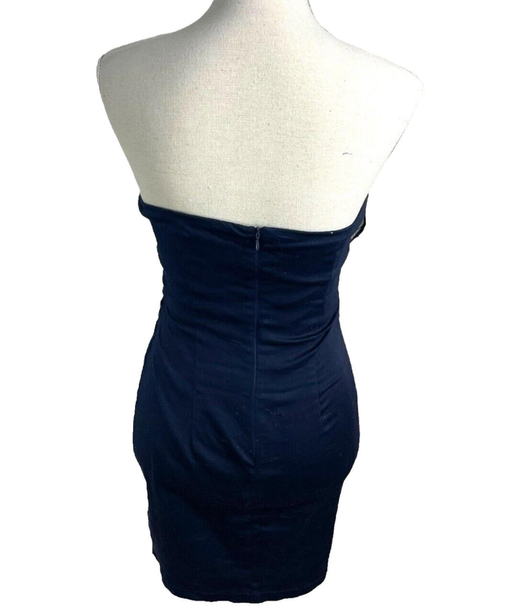 AX Paris Navy AX Paris Mini Dress Navy Strapless Embellished Padded Women's UK Size 10