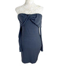 Pretty Little Thing Rib Dress Grey Off Shoulder Women’s UK Size 8