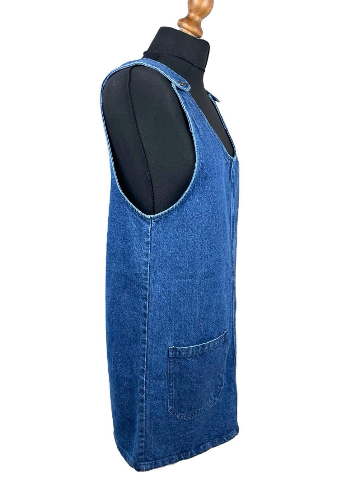 Co Blue Pep & Co Dark Denim Pinafore Mini Dress Women's UK Size 12