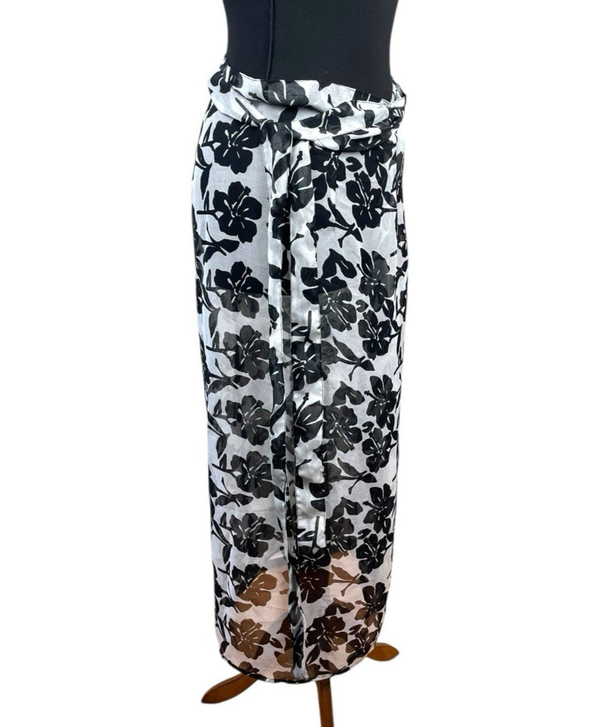 Atmosphere White Floral Chiffon Skirt Belted Cover Up Women's UK Size 16-18