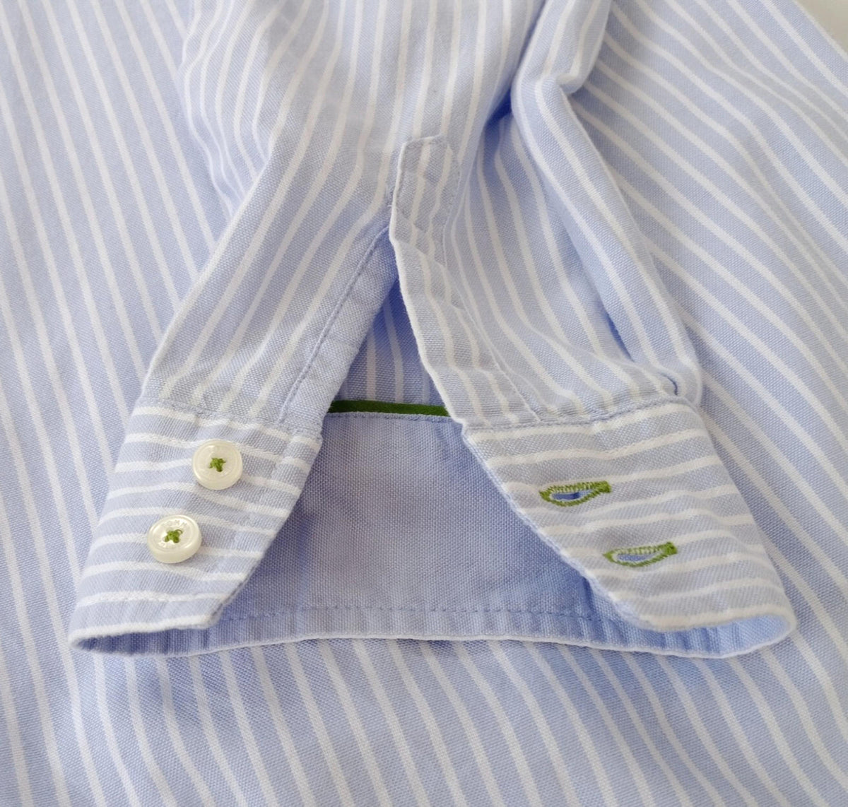 Tommy Hilfiger Shirt Men's UK Size XL Blue Striped Long Sleeve Pockets Easy Care