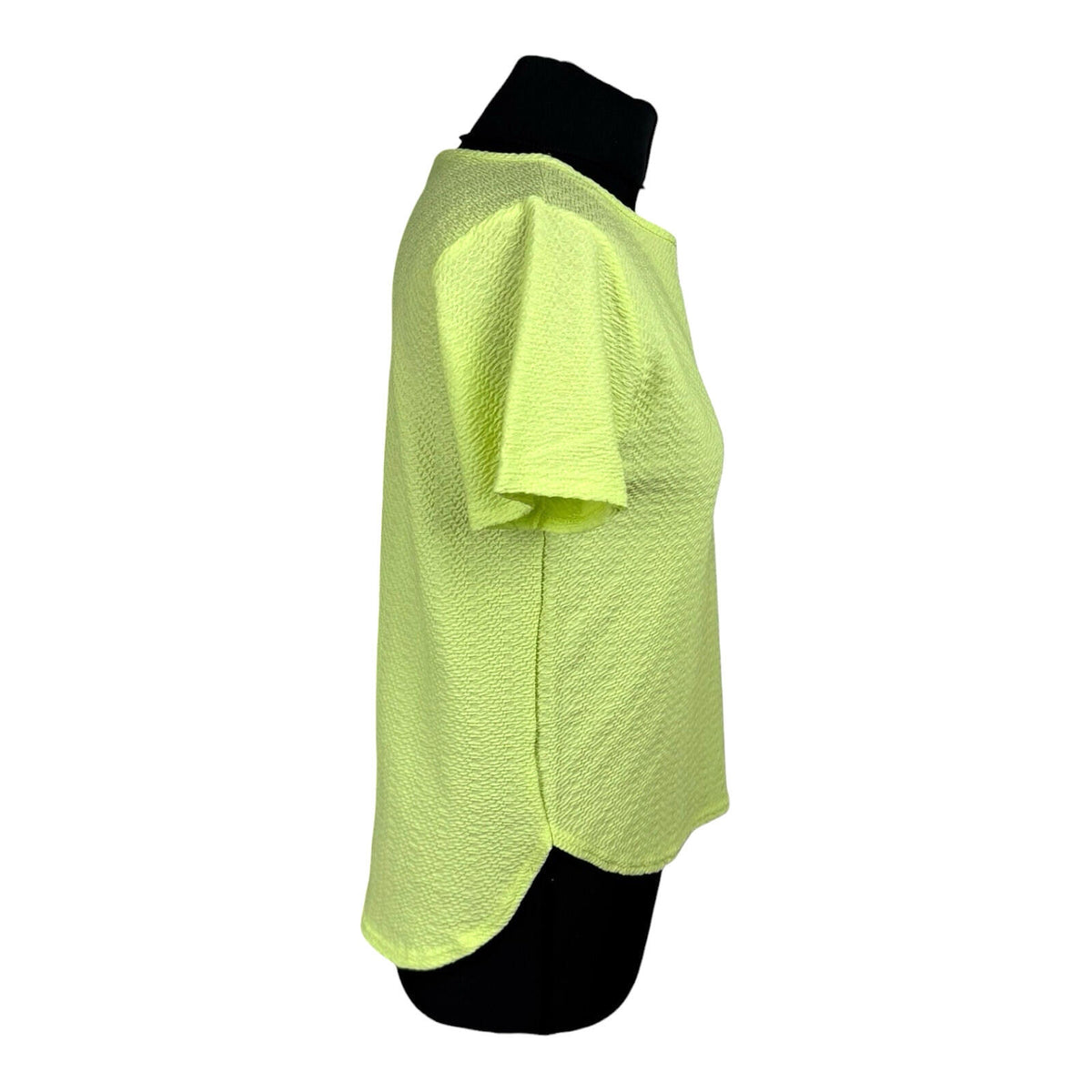 Peacocks Yellow Peacocks T-Shirt Top Women's UK Size 8 Neon Yellow Textured Lightweight