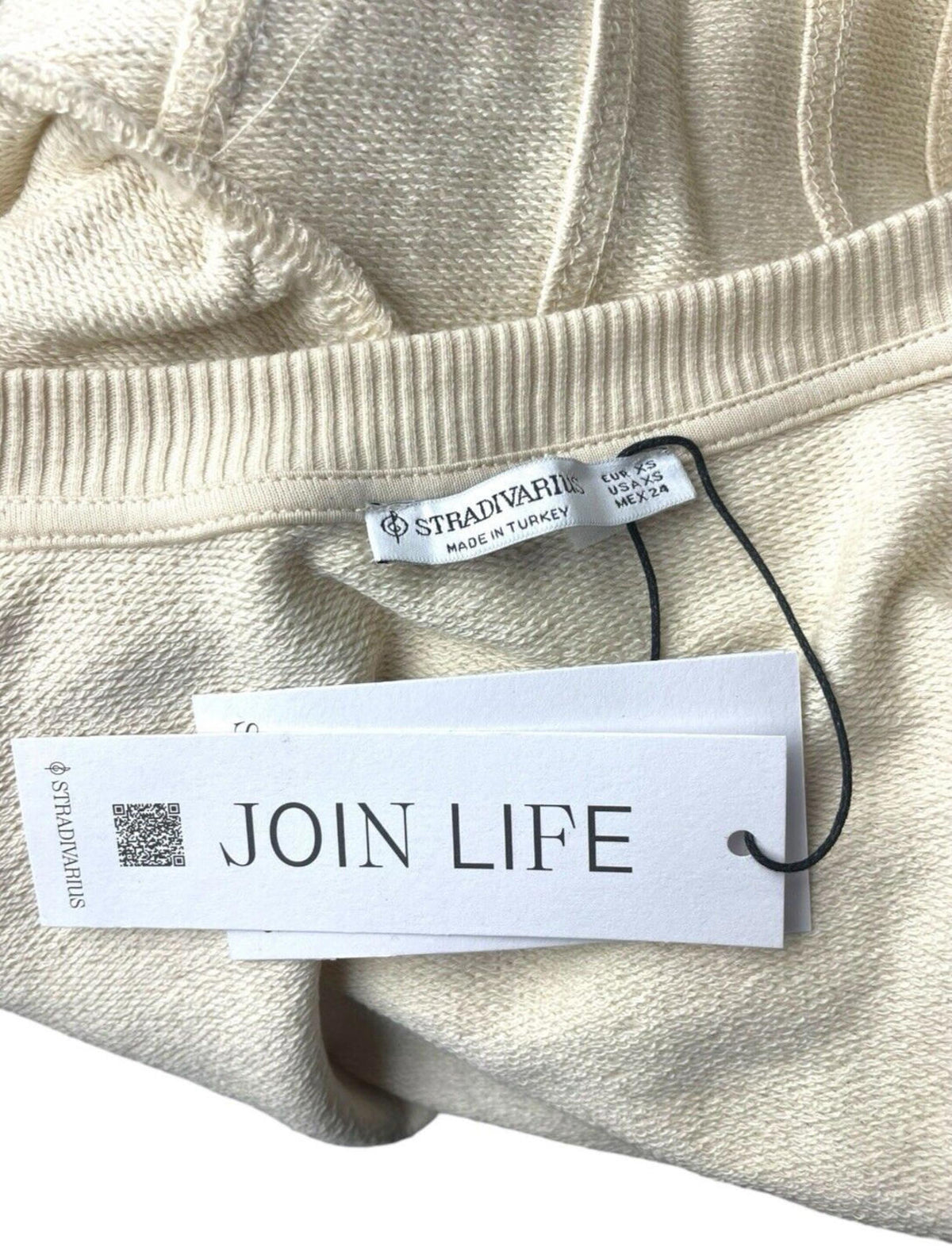 Stradivarius Beige Cropped Sweater Structured Waist Women's UK Size XS