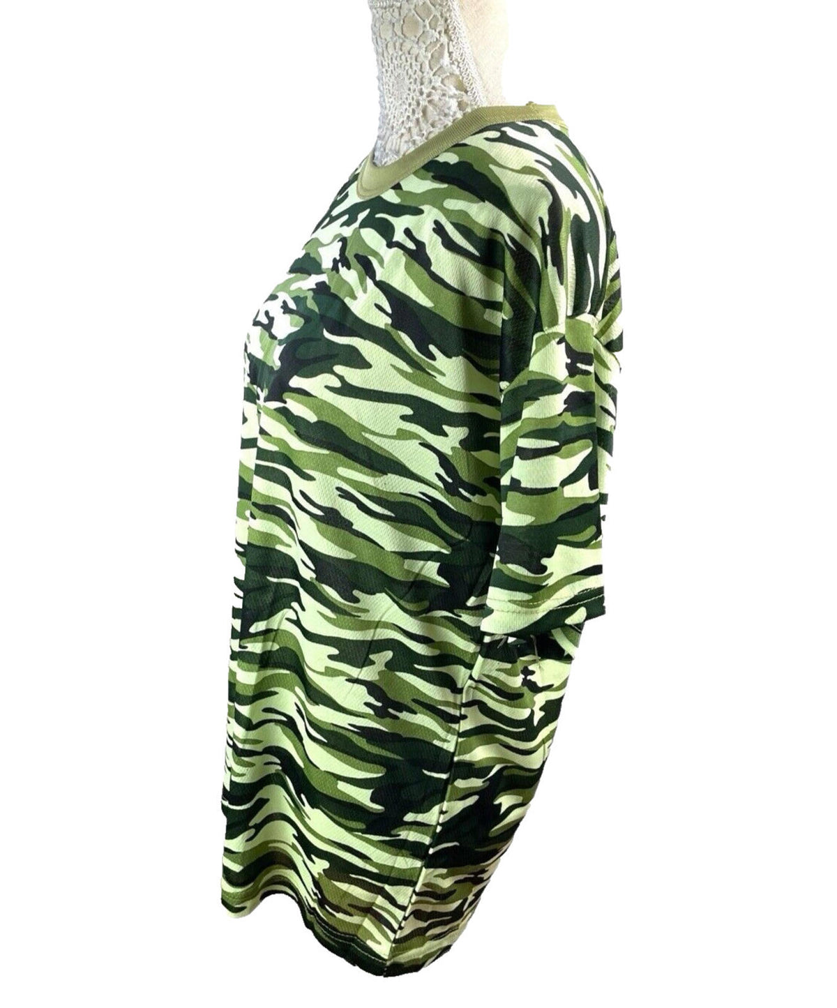 Khaki Camo Active Wear T-shirt Breathable Women's UK Size M (10-12)