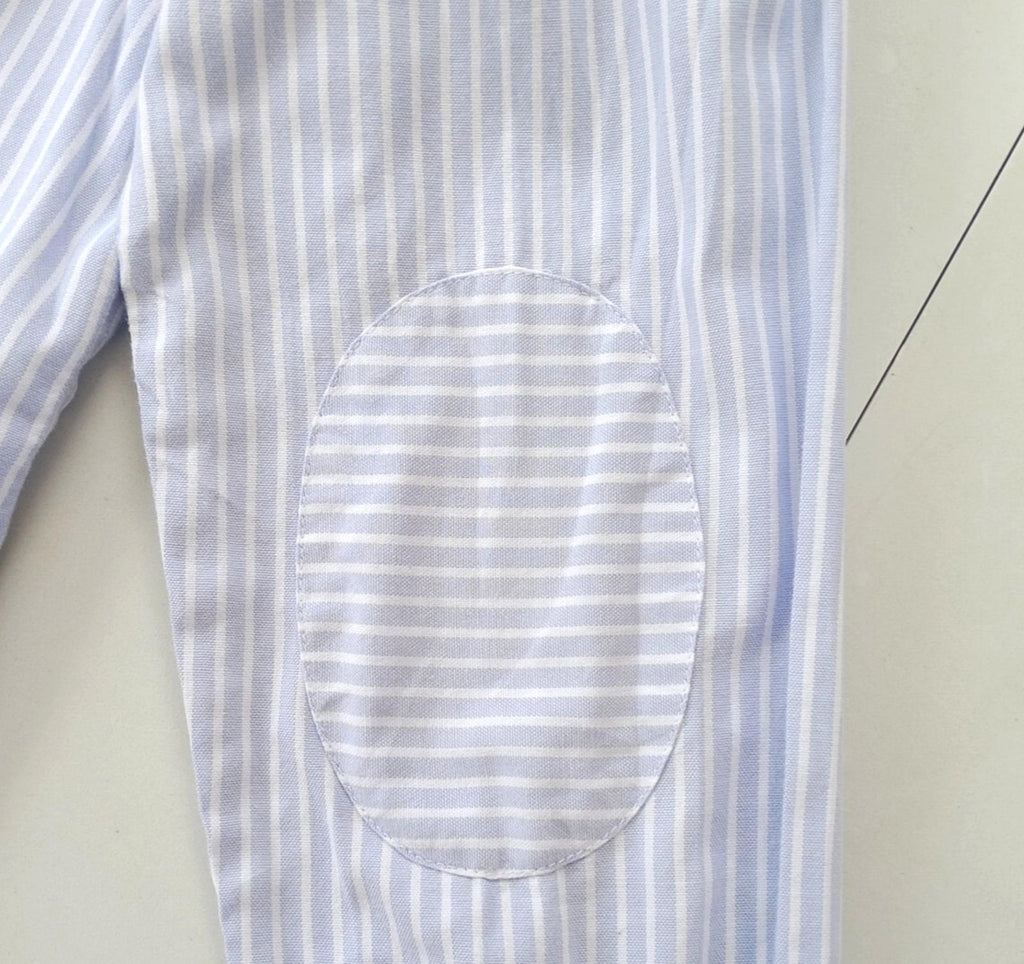 Tommy Hilfiger Shirt Men's UK Size XL Blue Striped Long Sleeve Pockets Easy Care