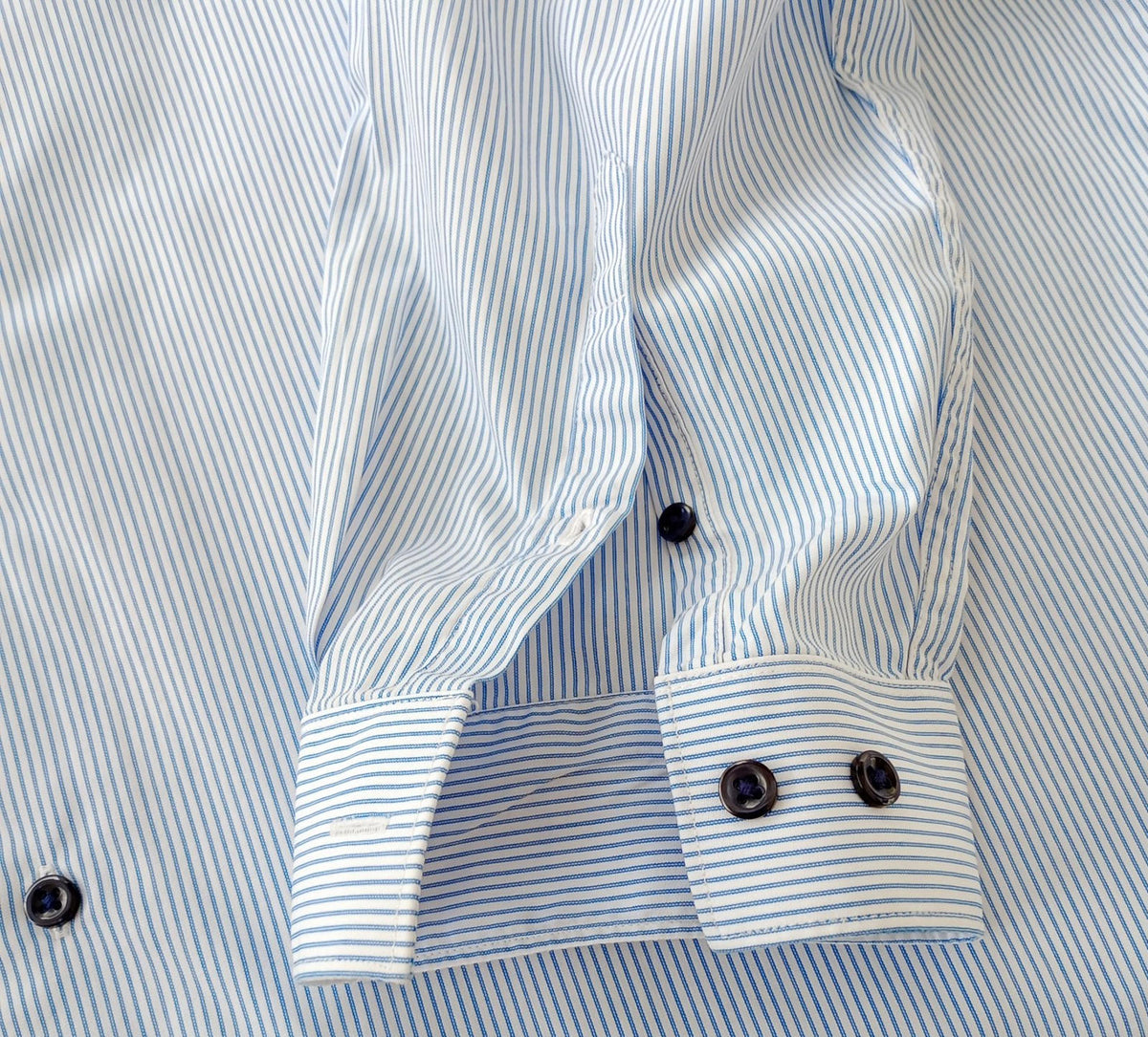 Next Shirt Men's UK Size 2XL Long Sleeve Blue Stripe 100% Cotton Easy Care