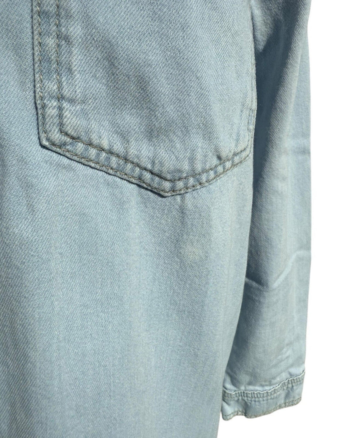 Denim & Co. Light Denim Shirt Jacket Shacket Collared Long Women's UK Size 12