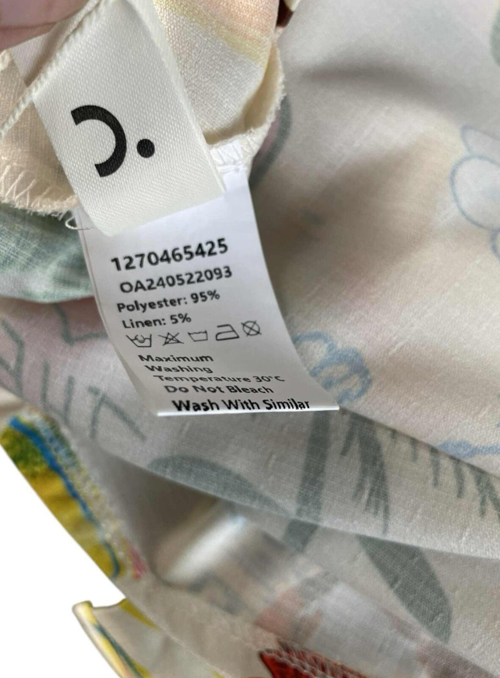 Comense White Comense Retro Summer Dress Women's UK Size M Lace Up Back Mini Multicolour Print