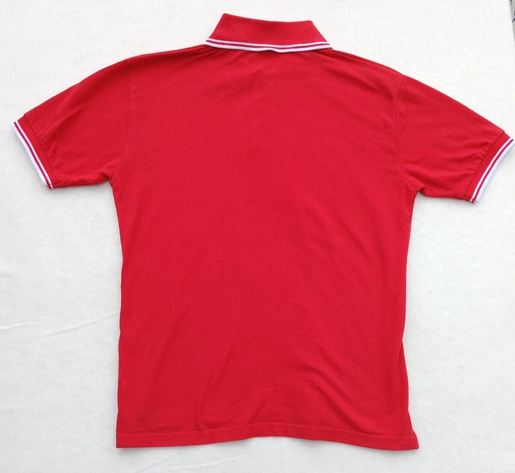 Asics Polo Shirt Men's UK Size S Red Short Sleeve Embroidered Logo Cotton Blend