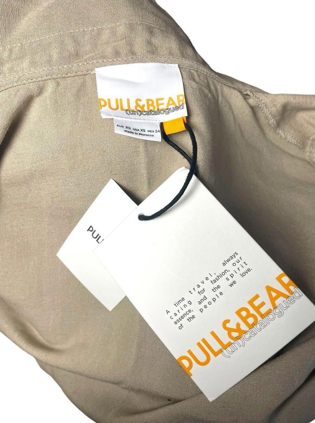 Pull&Bear Camel Skirt & Cropped Shirt Co-Ord Set Women's UK Size XS