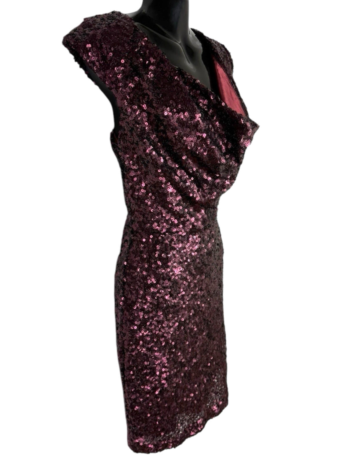 French Connection Deep Purple Sequin Mini Dress Women's UK Size 6