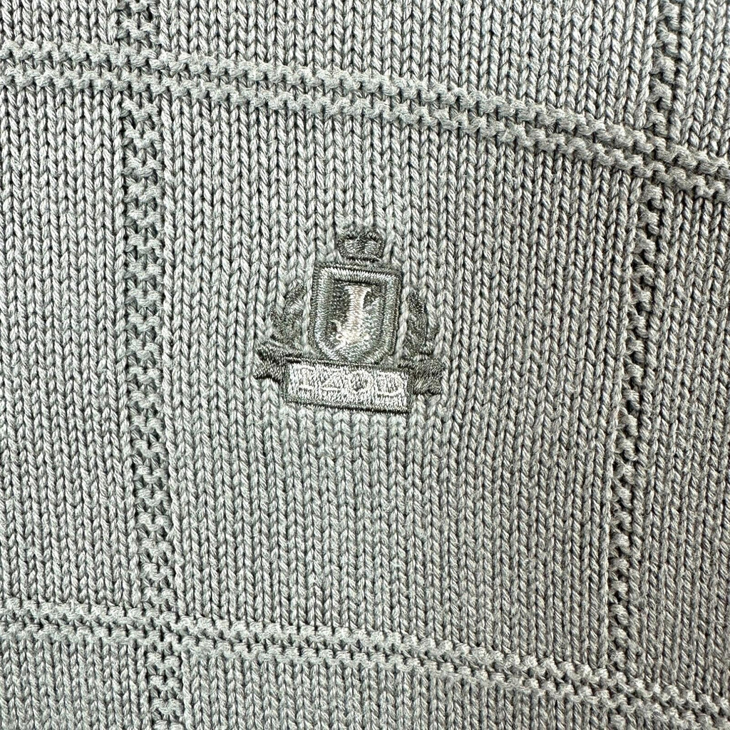 IZOD Jumper Men's UK Size L Green 100% Cotton Embroidered Logo Long Sleeve