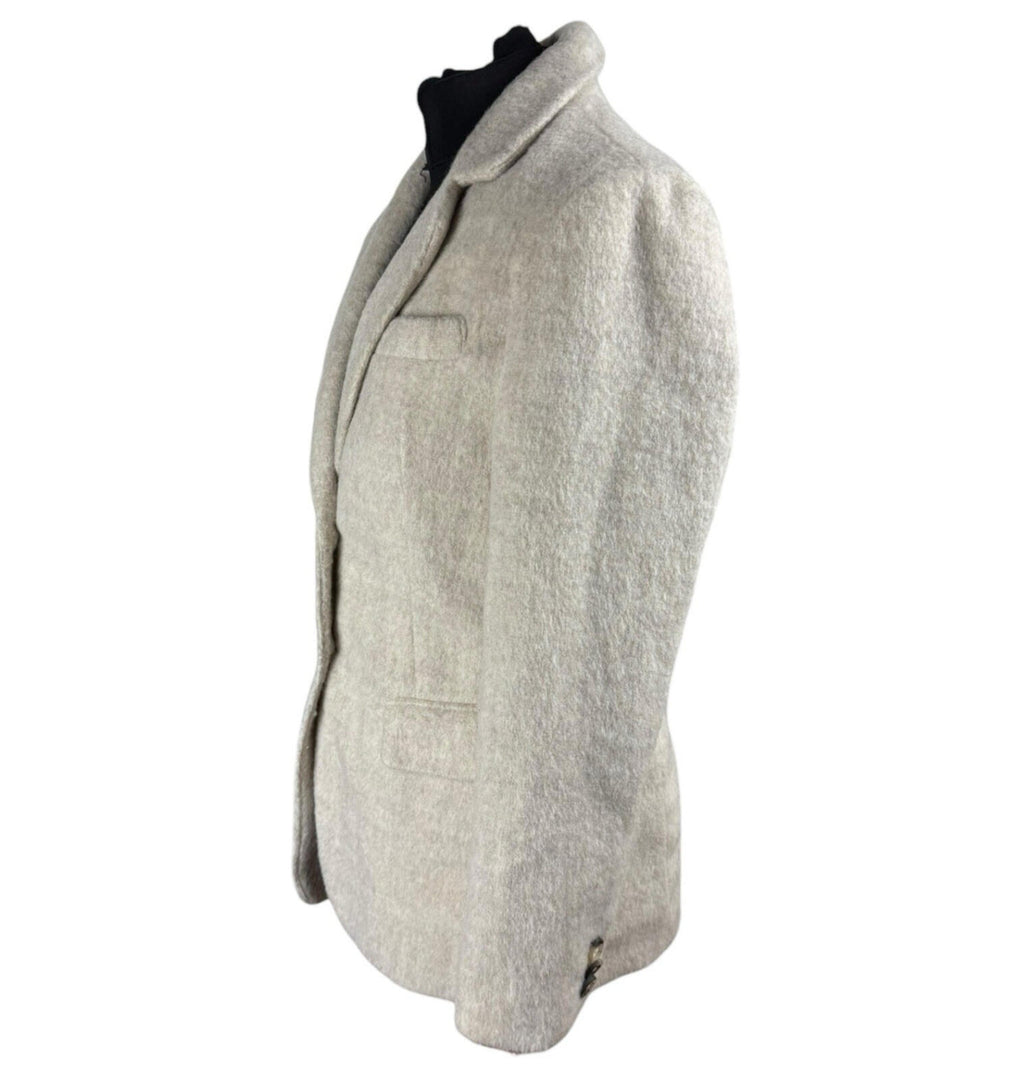 Stradivarius Wool Blazer Jacket Women’s UK Size XS Relaxed Fit Beige