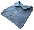 George Shirt Men's UK Size 2XL Blue Corduroy Long Sleeve Wing Collar 100% Cotton