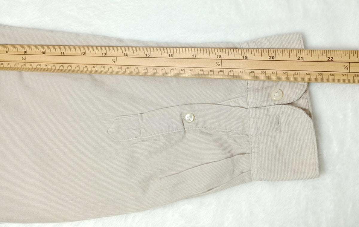 Hathaway Sport Corduroy Shirt Men's UK Size XL Beige Long Sleeve 100% Cotton
