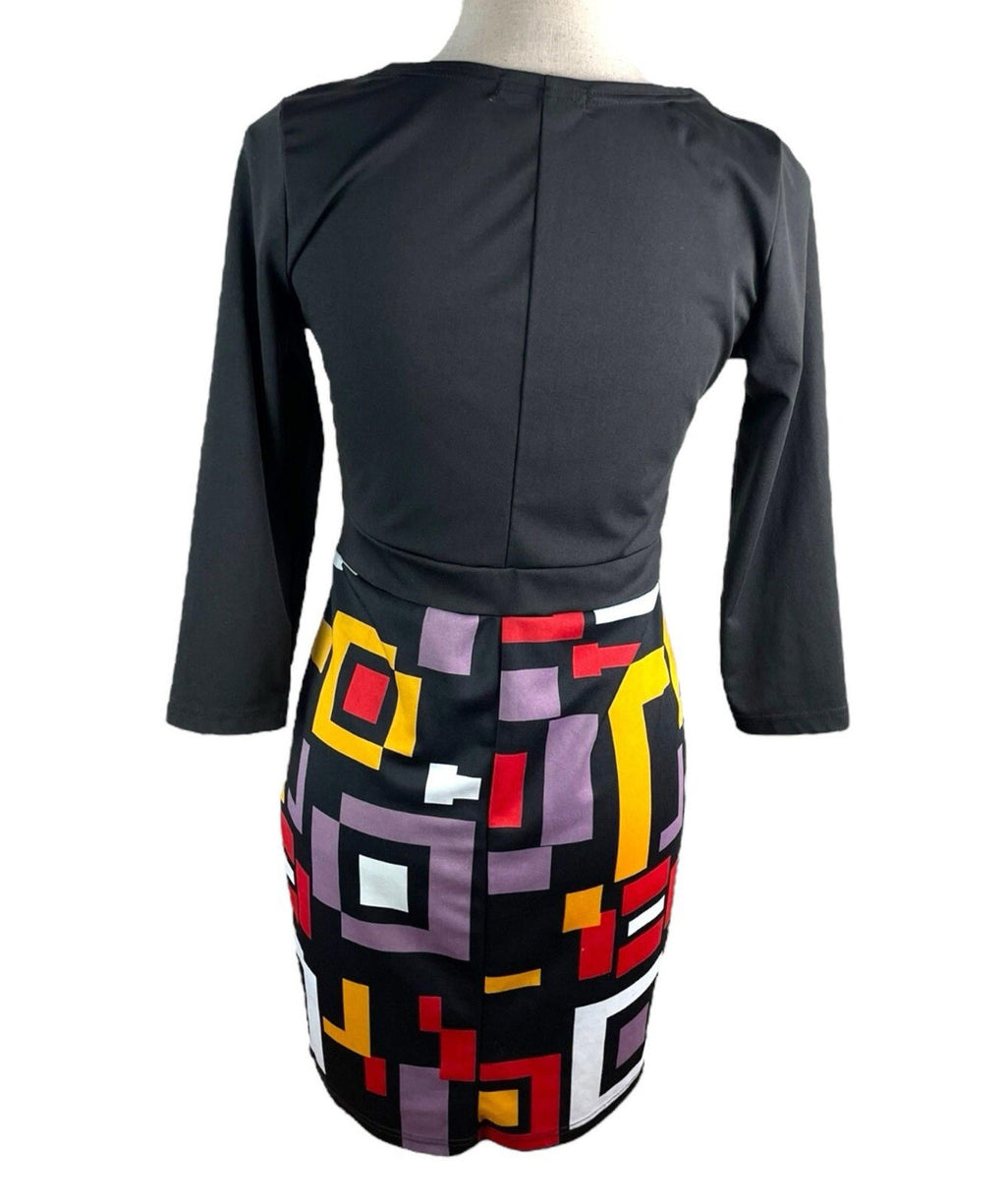 Miusol Retro Look Mini Dress Long Sleeve Zip Front Women's UK Size M