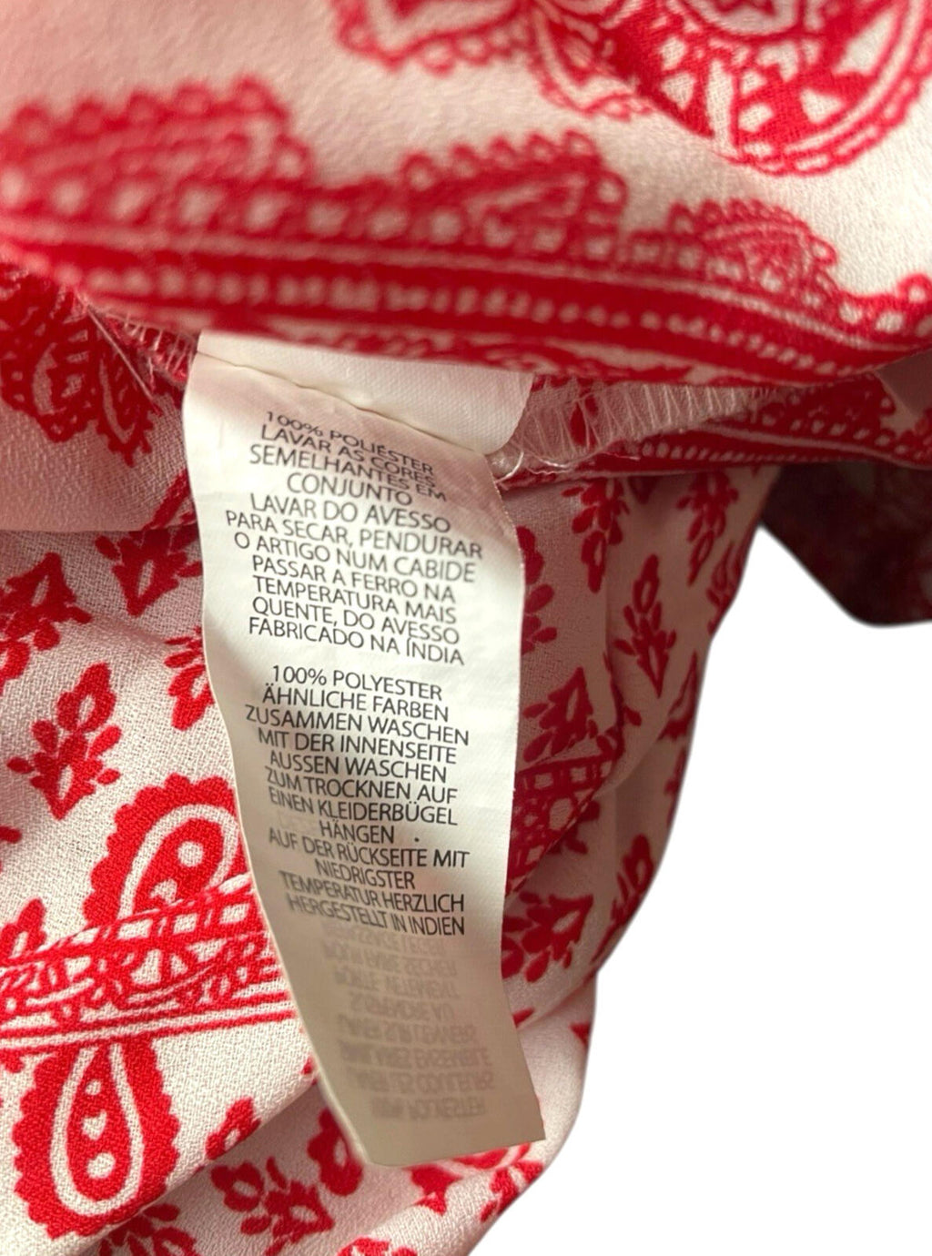 Atmosphere Blouse Off Shoulder Top Women's UK Size 14 Paisley Print White Red