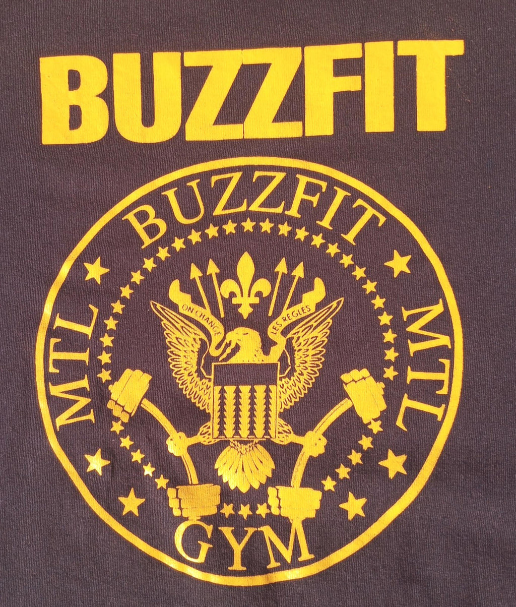 Gildan Black BuzzFit Gym T-Shirt Men's UK Size S Black Crew Neck Print 100% Heavy Cotton