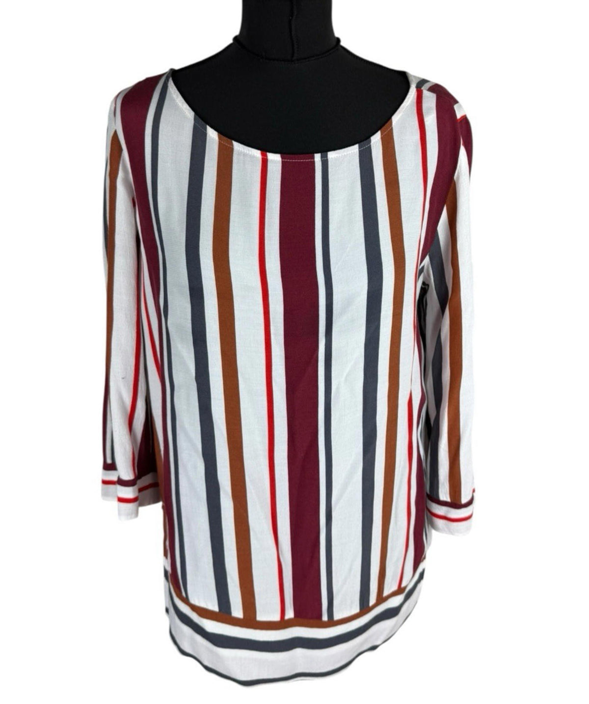 Next Stripe Blouse 3/4 Sleeve Round Neck Women's UK Size 12