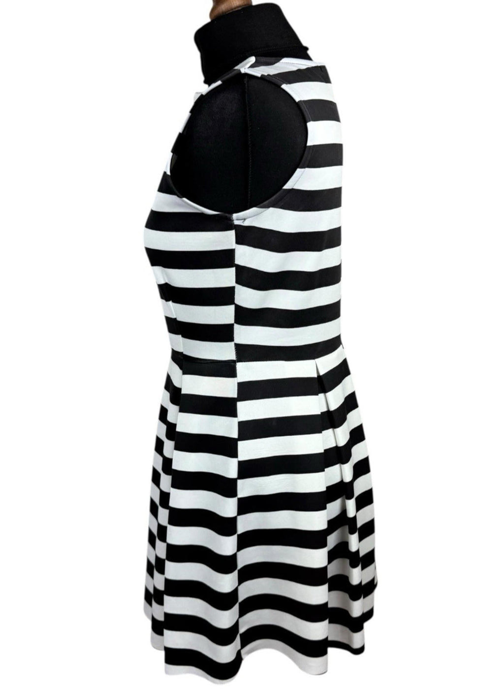 I-X London Striped Dress Women's UK Size 12 Fit & Flare Sleeveless Pleated Skirt