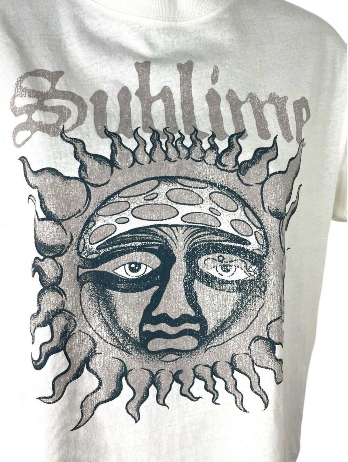 Divided White Oversized Printed T-Shirt Sublime Women's UK Size 2XS