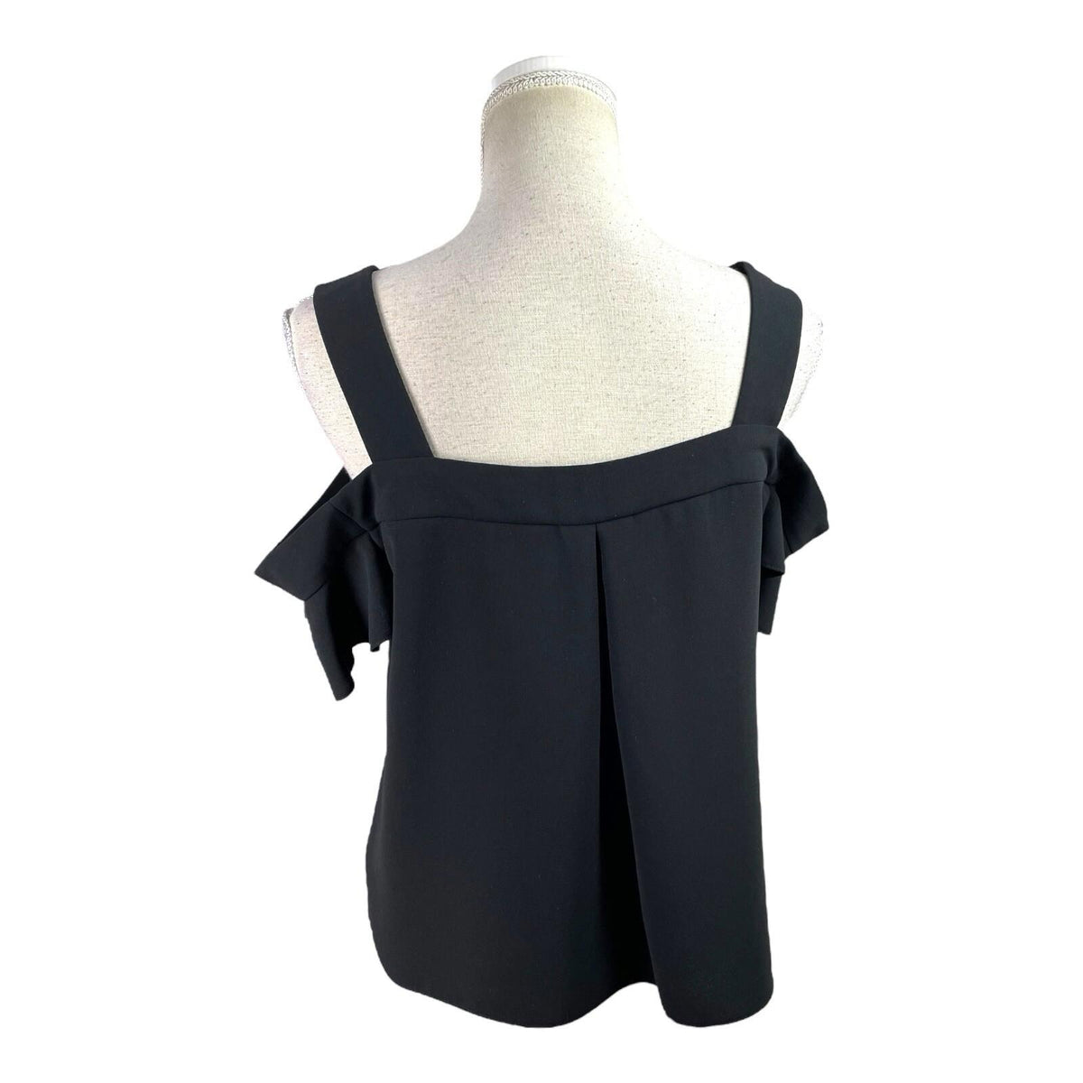 TopShop Black Peplum Top Frill Sleeve Women's UK Size 12