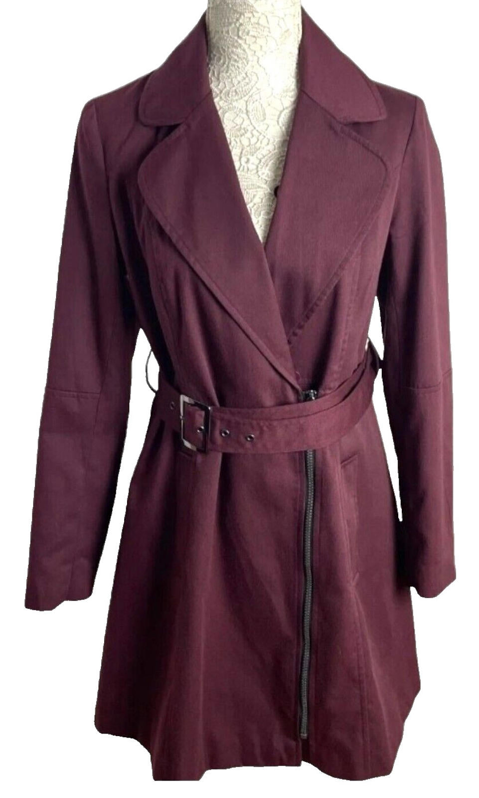 Atmosphere Red Fur Trim Coat Jacket Women's UK Size 10