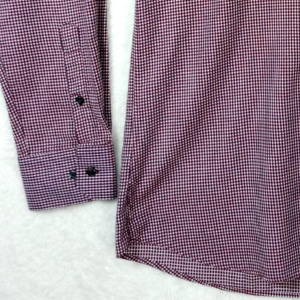 Next Shirt Men's UK Size S Long Sleeve Red Check Mixed Fabric Slim Fit