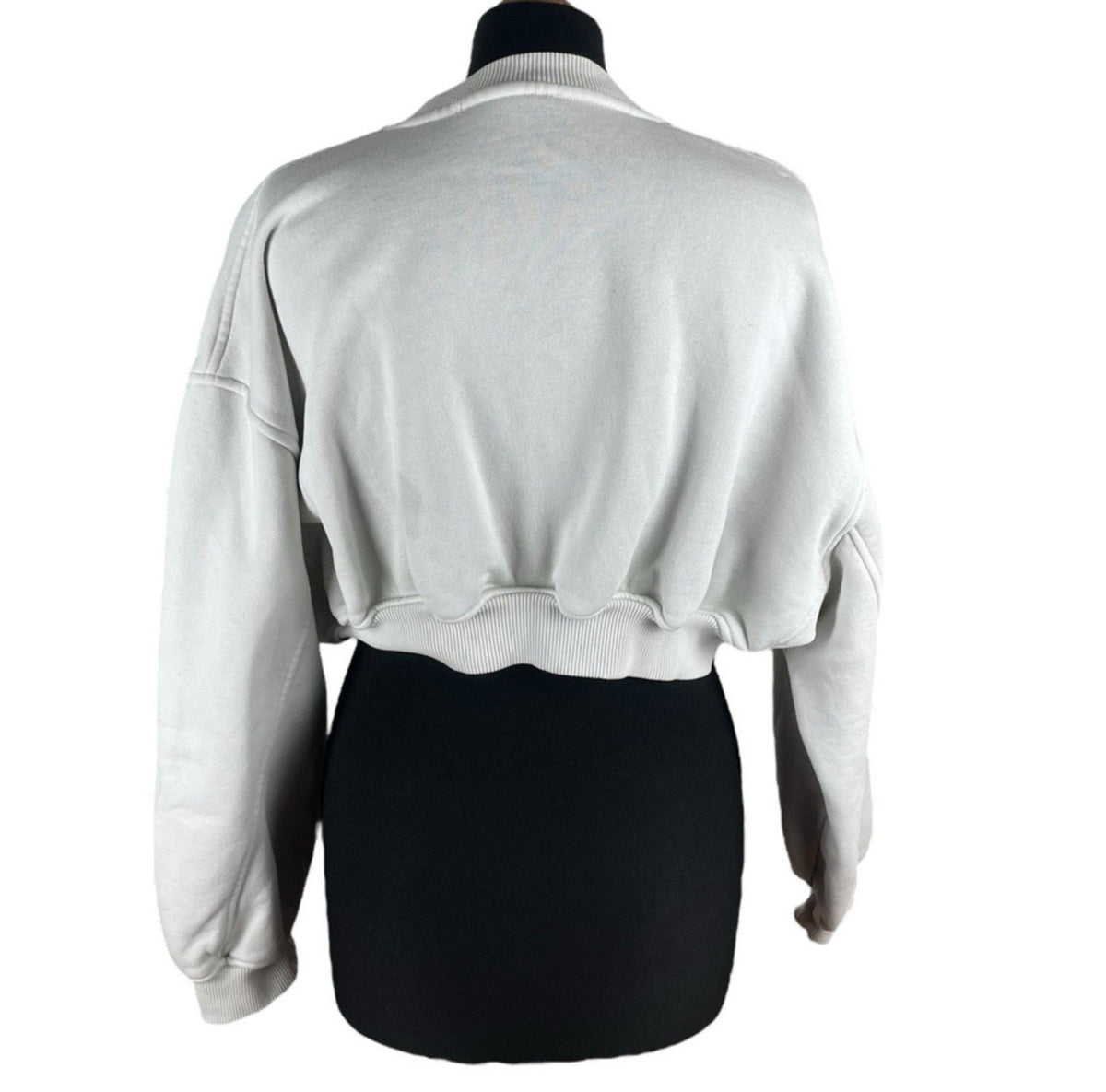 Zara Beige Cropped Sweater Jumper Crew Neck Women's UK Size S