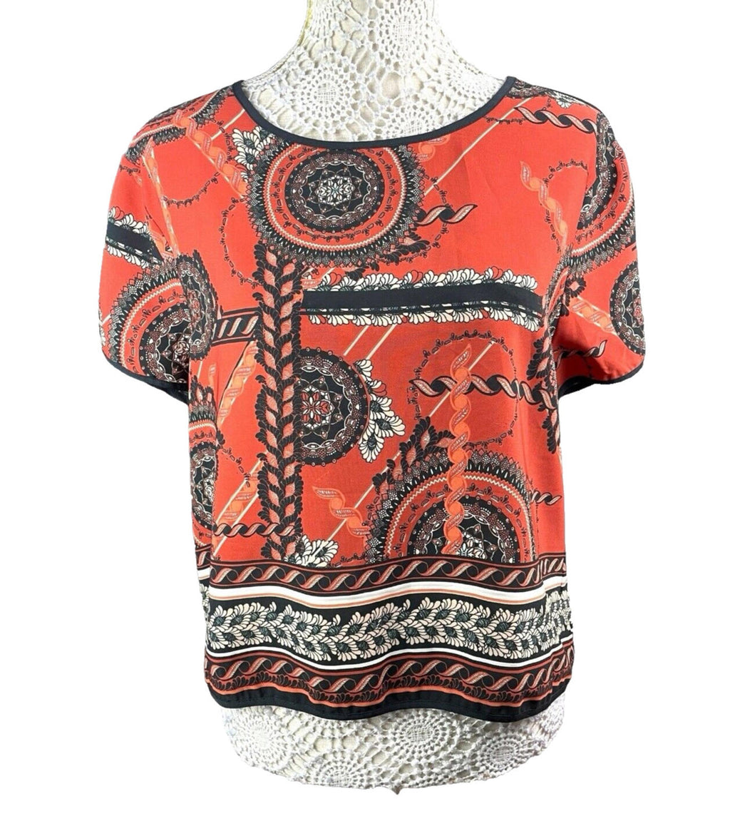 River Island Burnt Orange T-shirt Top Cropped Women's UK Size 12