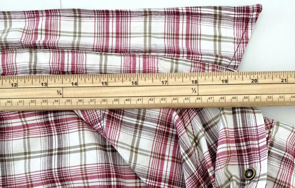 Jacamo Men's Shirt UK Size XL Red White Check Graphic Print Snap Buttons Pockets