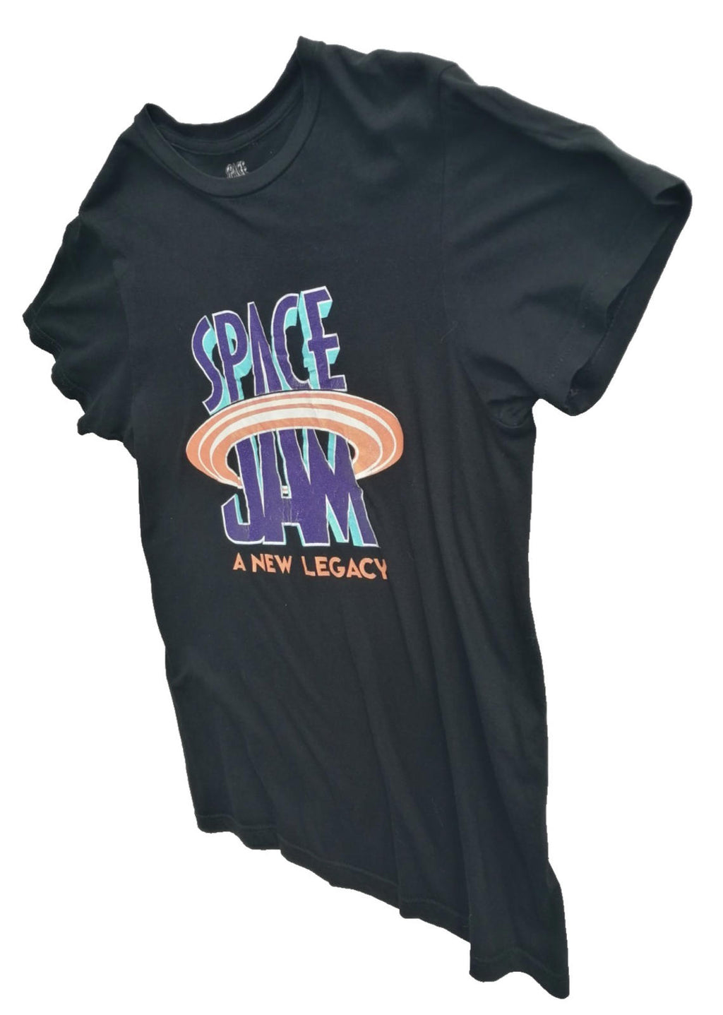 Space Jam Black Space Jam Graphic Print T-Shirt Men's Size S/P Black 100% Cotton