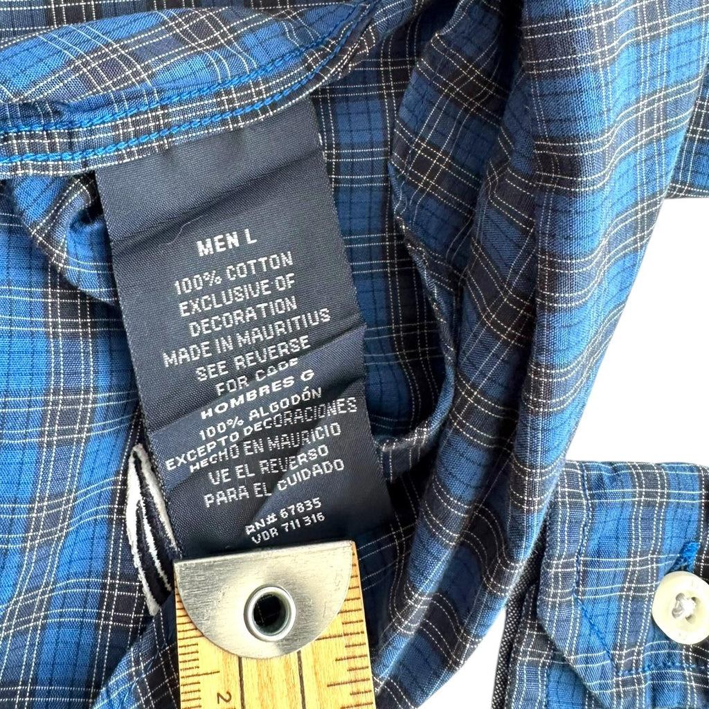 Nautica Shirt Men's UK Size XL Blue Striped Long Sleeve Pockets Button Collar
