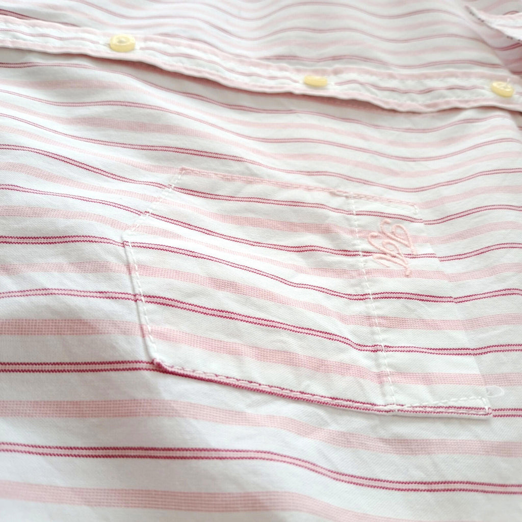 Tommy Hilfiger Shirt Men's UK Size XL Pink Striped Long Sleeve Pockets Easy Care
