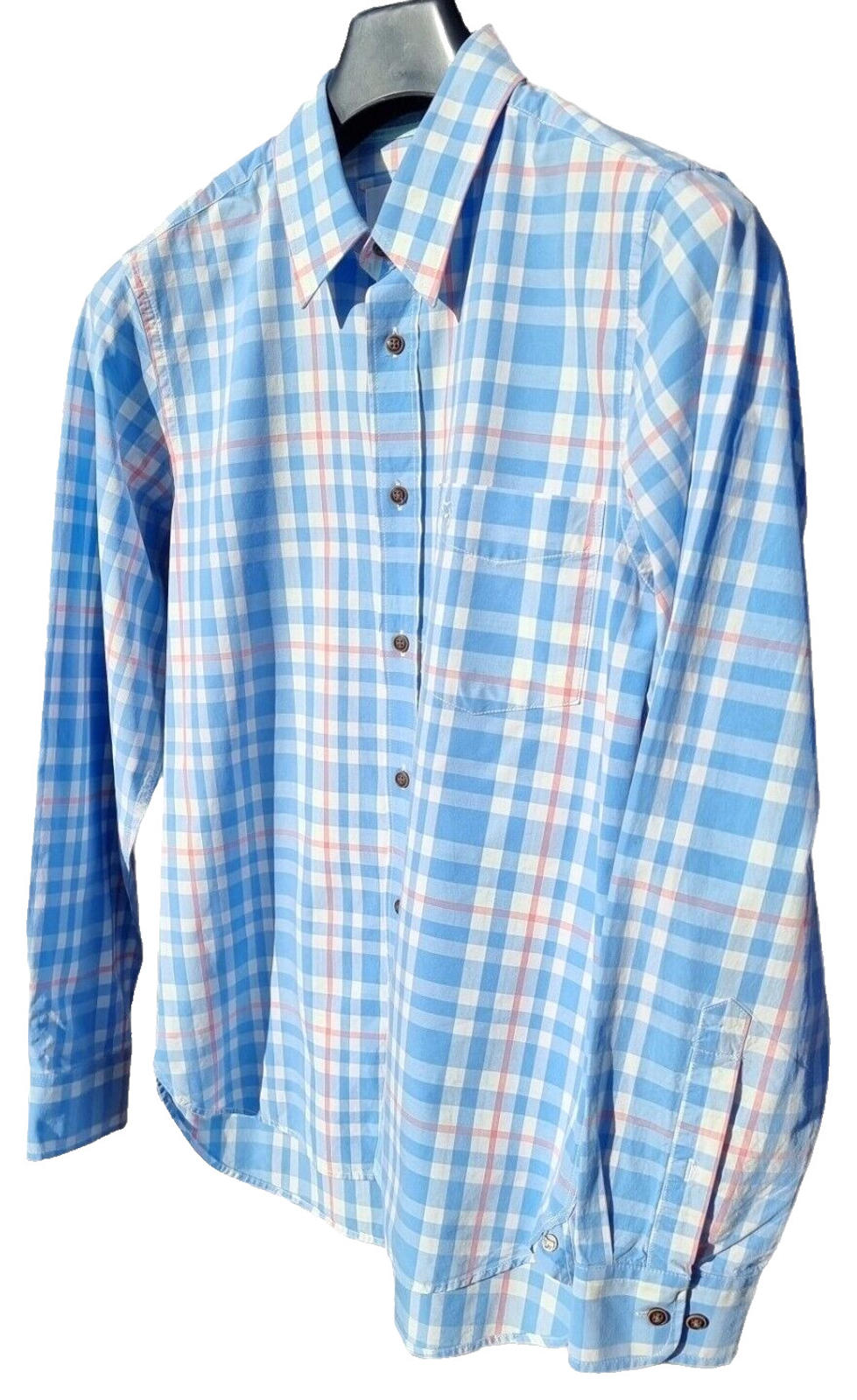 Kingsley Heath Muscle Shirt Men's UK Size M Check Soft Touch Luxury Long Sleeve