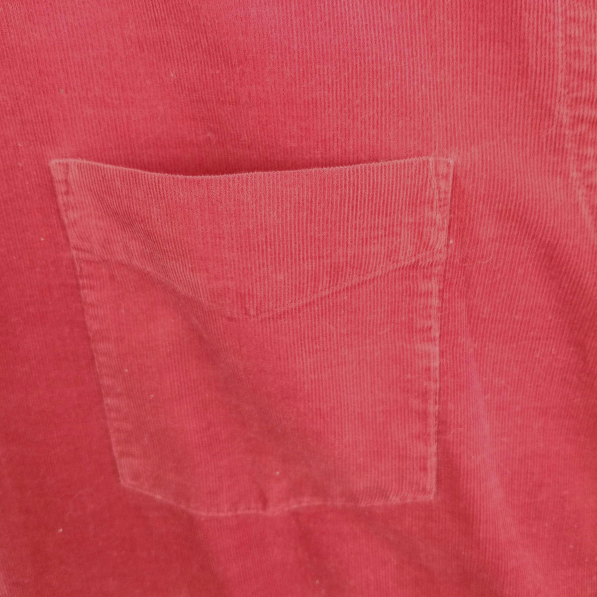 Charter Club Corduroy Shirt Men's UK Size L Red Pocket 100% Cotton Easy Care