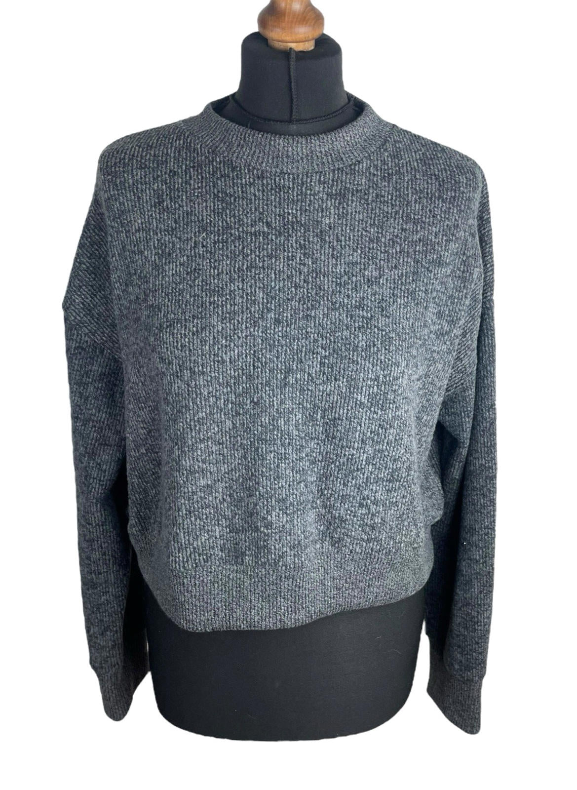 Zara Grey Cropped Jumper High Neck Women's UK Size S
