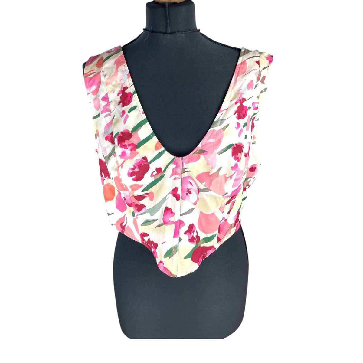 Ravi Famous Boned Crop Top Floral Women's UK Size 16