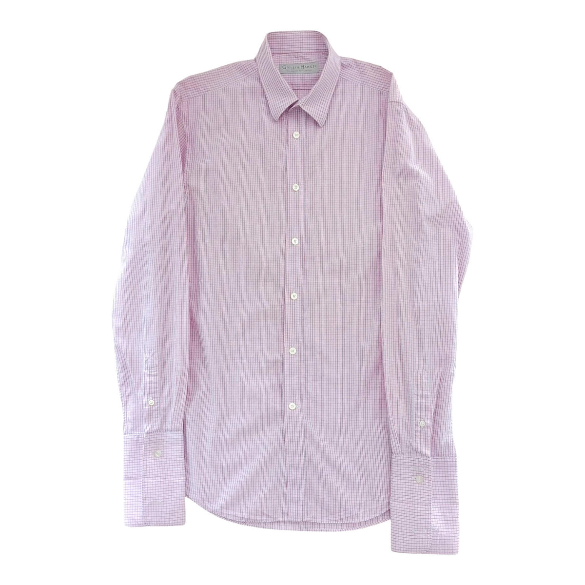 Gieves & Hawkes Pink Gieves & Hawkes Pink Check Long Sleeve Shirt Men's UK Size M 37" Chest