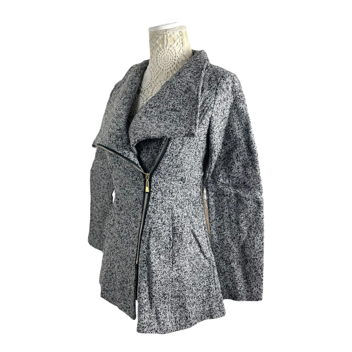 Airydress Coat Jacket Grey Speckled Mid Length Women's UK Size S