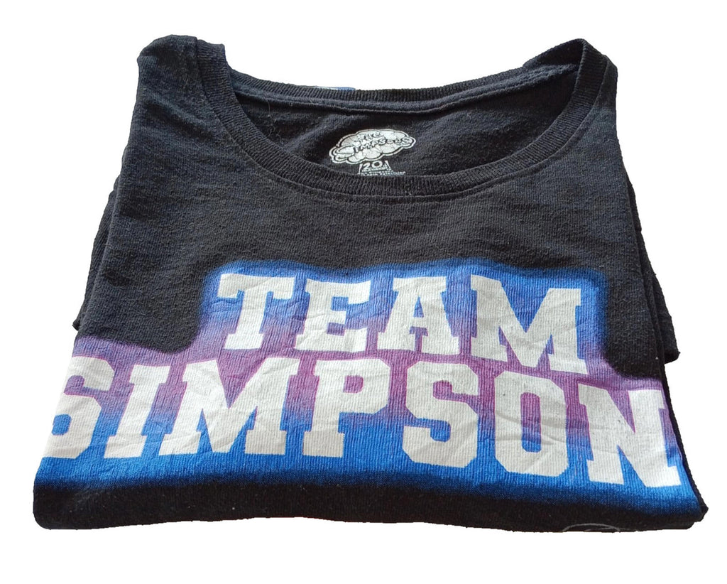 Fox Black Team Simpsons Graphic Print T-Shirt Men's UK Size L Black Crew Neck Basketball