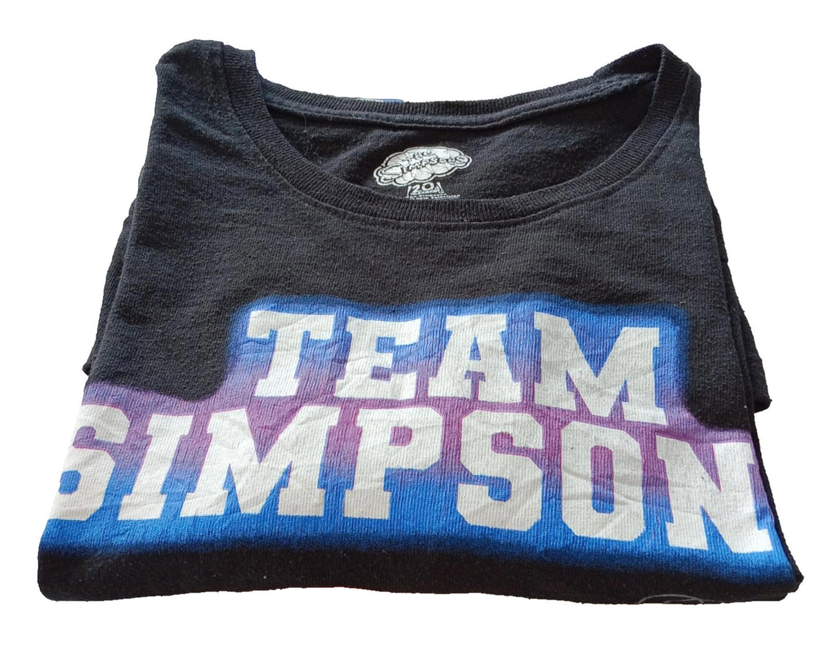 Fox Black Team Simpsons Graphic Print T-Shirt Men's UK Size L Black Crew Neck Basketball